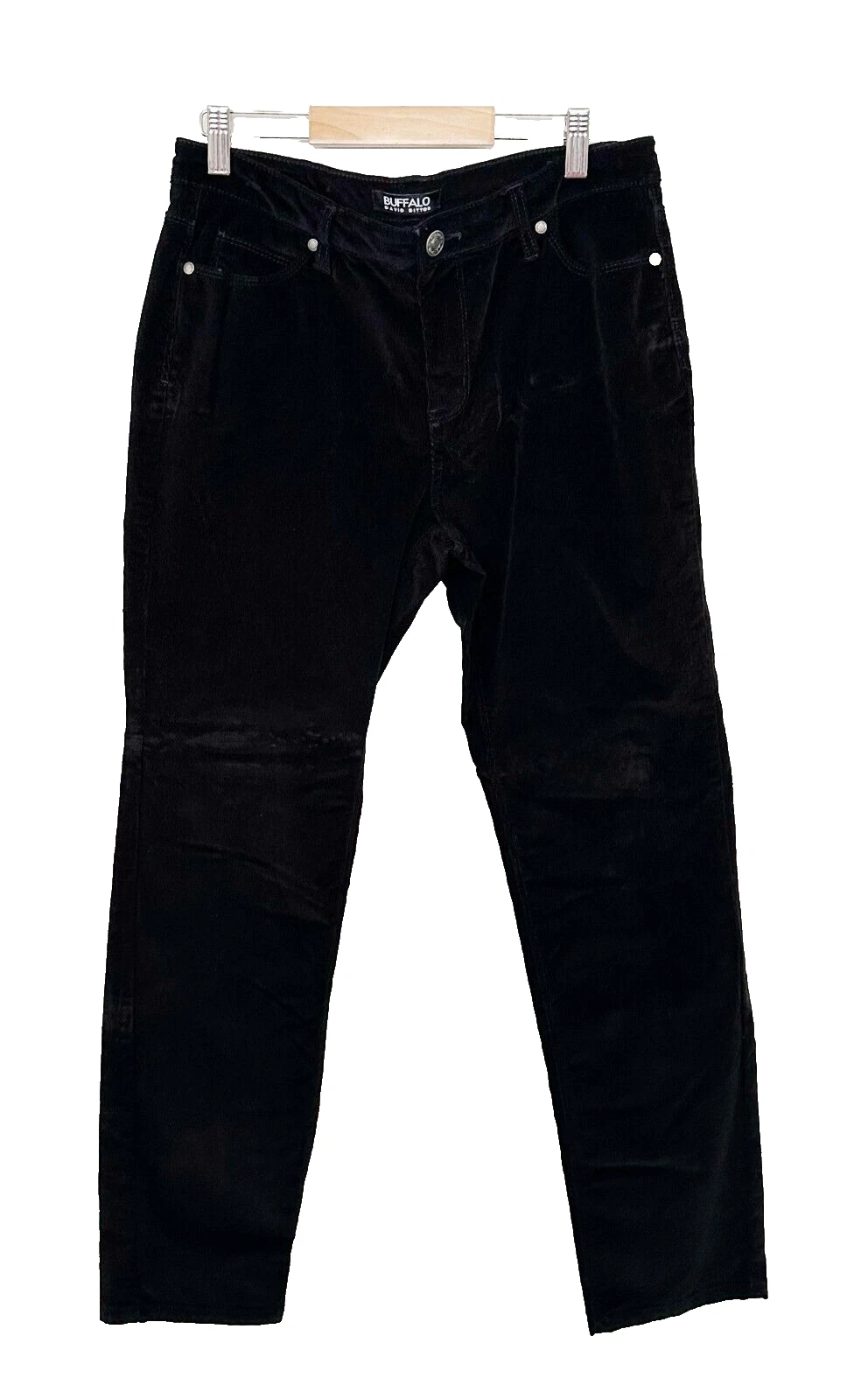 Pantalon femme Buffalo David Bitton 10/30 Supreme taille moyenne velours côtelé brossé noir