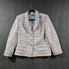 BASLER Size 40 Tweed Button Designer Blazer Jacket Multicolor
