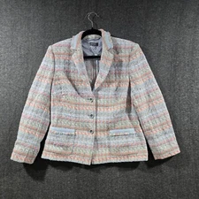 BASLER Size 40 Tweed Button Designer Blazer Jacket Multicolor