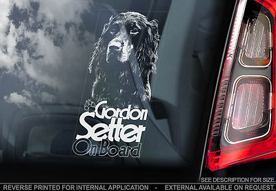 Gordon Setter - Car Window Sticker - English Irish Gundog Dog on Board Sign