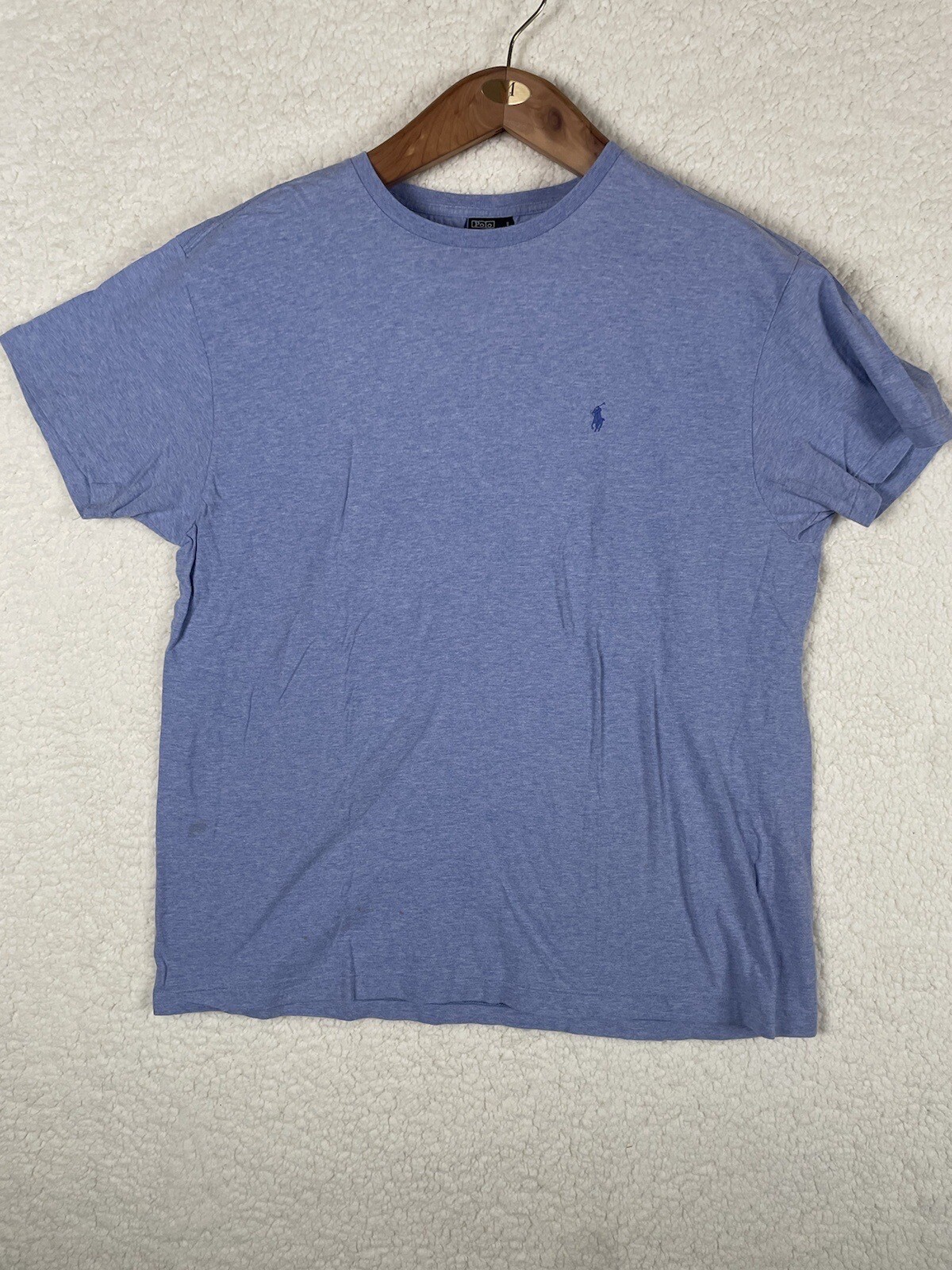 Polo Ralph Lauren da uomo blu erica con pony blu maniche corte cotone casual L