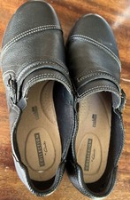 Clarks Shoes Womens 8 Cheyn Madi Loafer Black Leather Casual Slip On Low Top