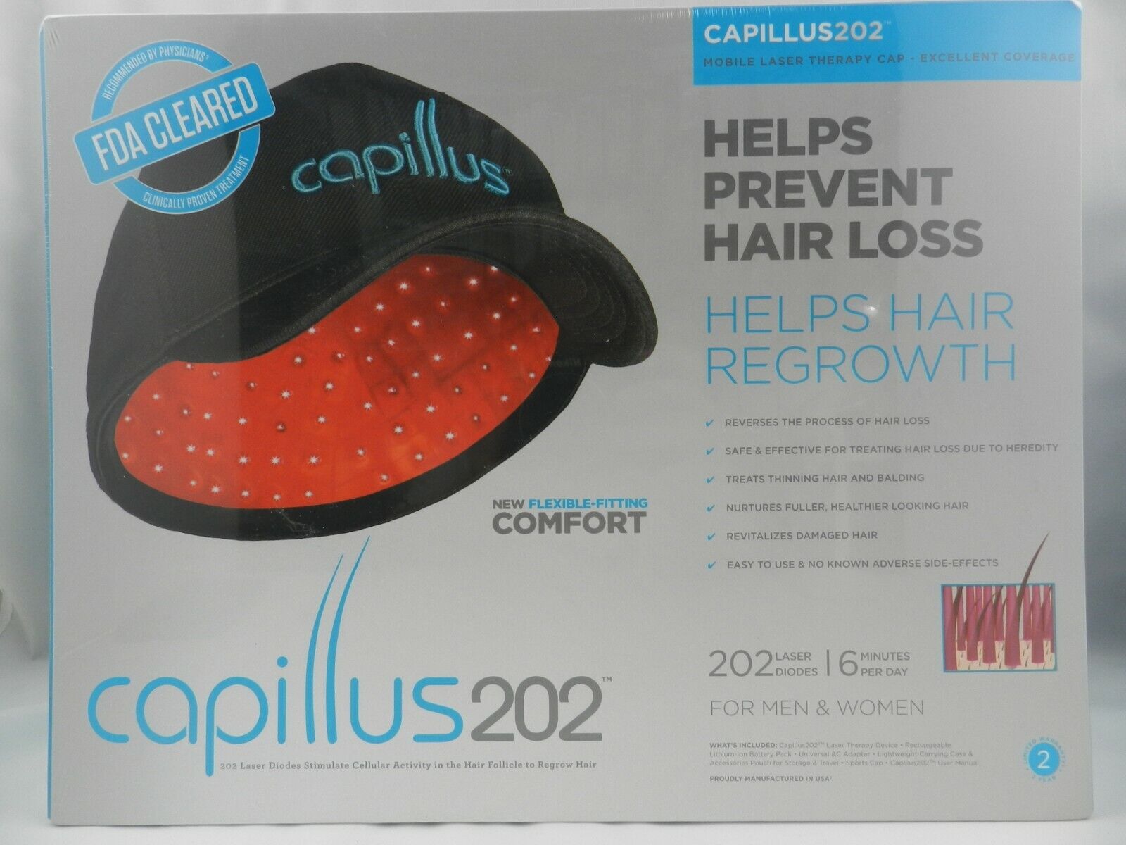 CAPILLUS 202 LASER CAP FOR HAIR REGROWTH