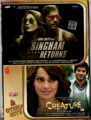 SINGHAM RETURNS / CREATURE 3D  & OTHER HITS - BOLLYWOOD - MP3 & NOT A CD.