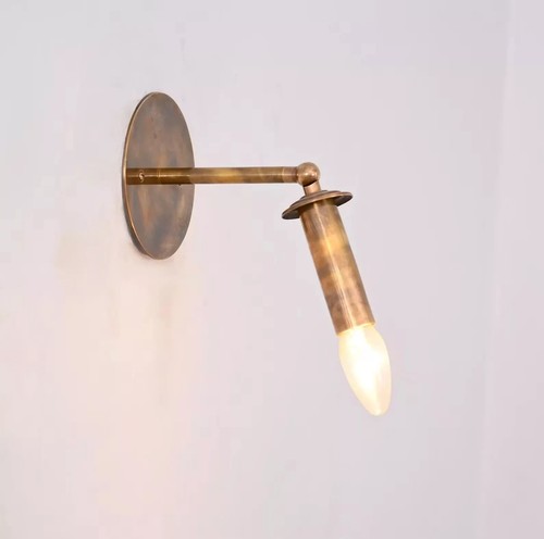 Brass Cylinder Wall Sconce - Italian Brass Sconces - Italian Light - Mid Century - Picture 2 of 9