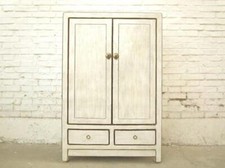 Asien antikweißer halbhoher Schrank vintage Massivholz.Luxury Park