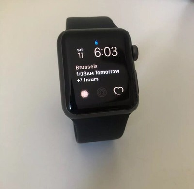 apple watch series 1 38mm space gray aluminum with black sport band