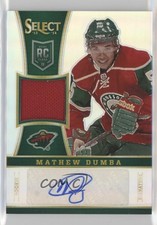 2013 Panini Select Rookie Jersey Silver Prizm 72/99 Matt Dumba Mathew Auto 0t1