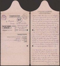 Germany WWII 1944 - POW Letter Stalag II B to Belgium - Censor EP108