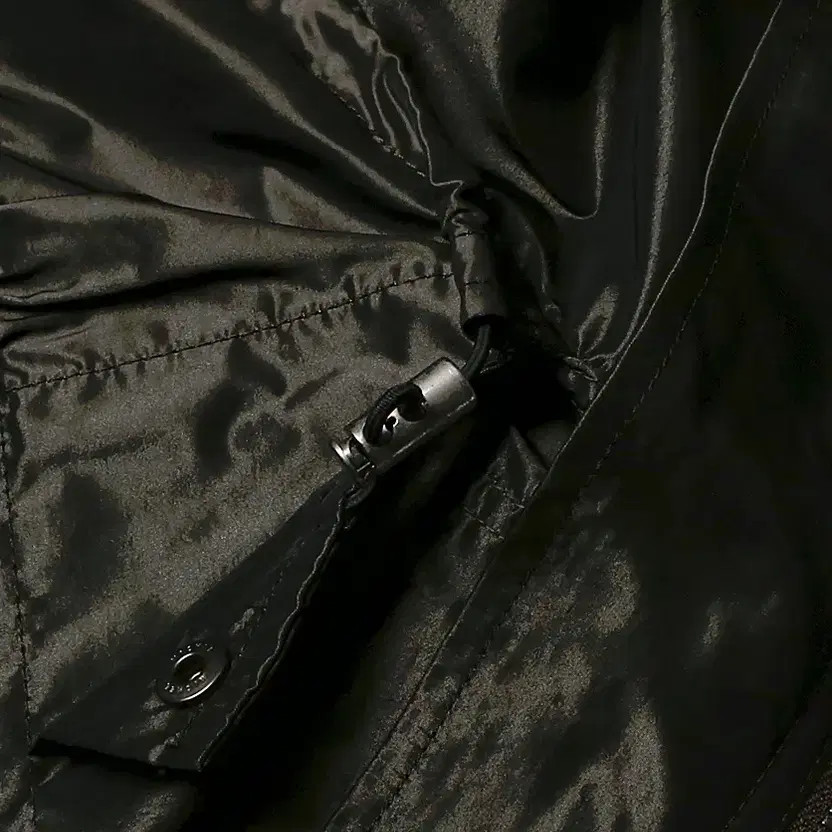 Universal Language Dark Khaki Polyester Hooded Fi… - image 3