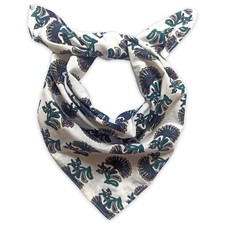 100 Cotton Bandanas for Women, White Floral, 20 Inch, 2 pack