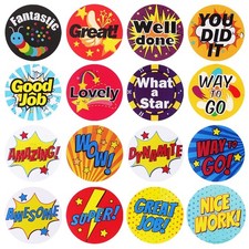 Teachers Reward Stickers 1000 Pcs, Fun Classroom Labels for , Multicolor