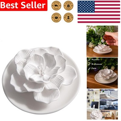Passive Ceramic Flower Diffuser Hibiscus - Non-Electric Aromatherapy Desk Dec...
