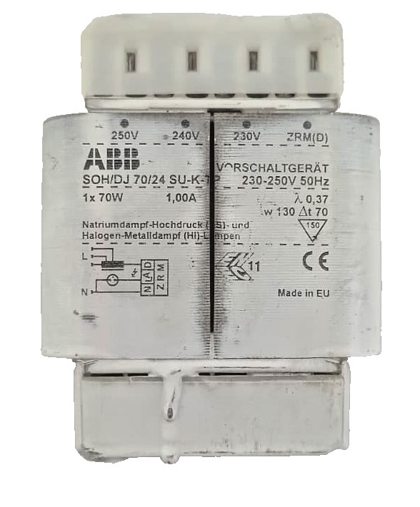 ABB SOH/DJ 70/24 SU-K Ballast 70W 230-250V Sodium Vapor Used