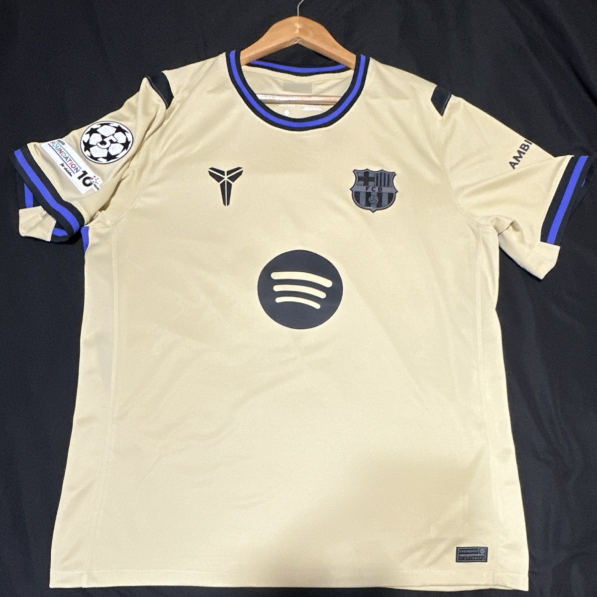 Nike FC Barcelona Raphinha Champions League Soccer Jersey XL Beige