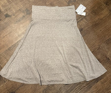 NWT LuLaRoe Azure Skirt Size L Light Brown Tan Midi