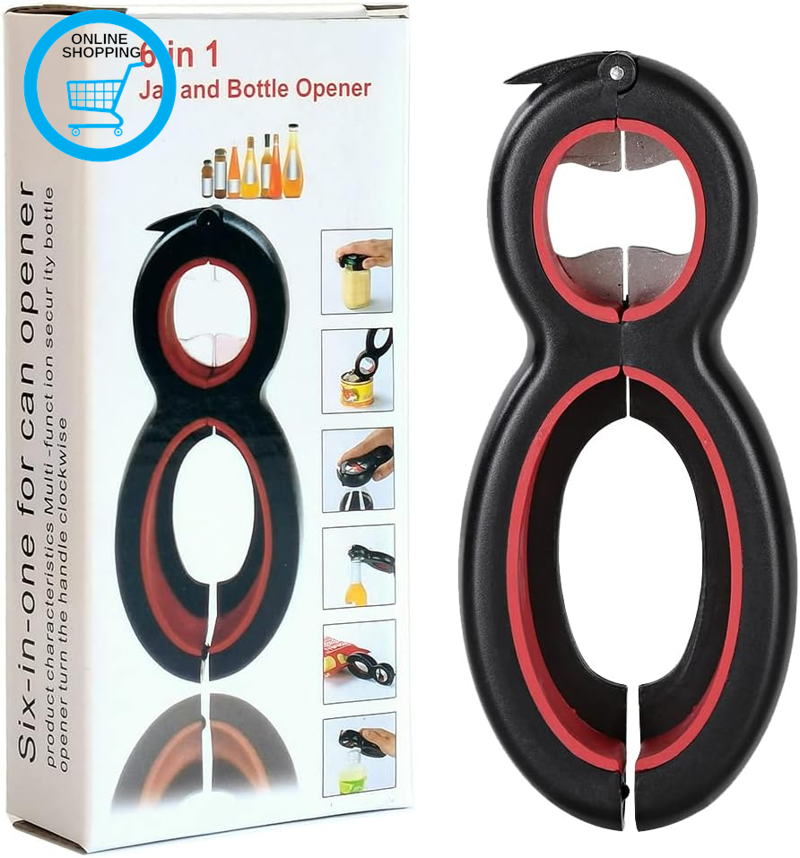 6 in 1 Multi Opener, All in One Bottle Opener, Can, Soda, and Jar Openers, Twist
