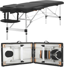 Aluminium Massage Bed Portable Massage Table 24 Inch Wide Lash Bed 2 Folding Hei