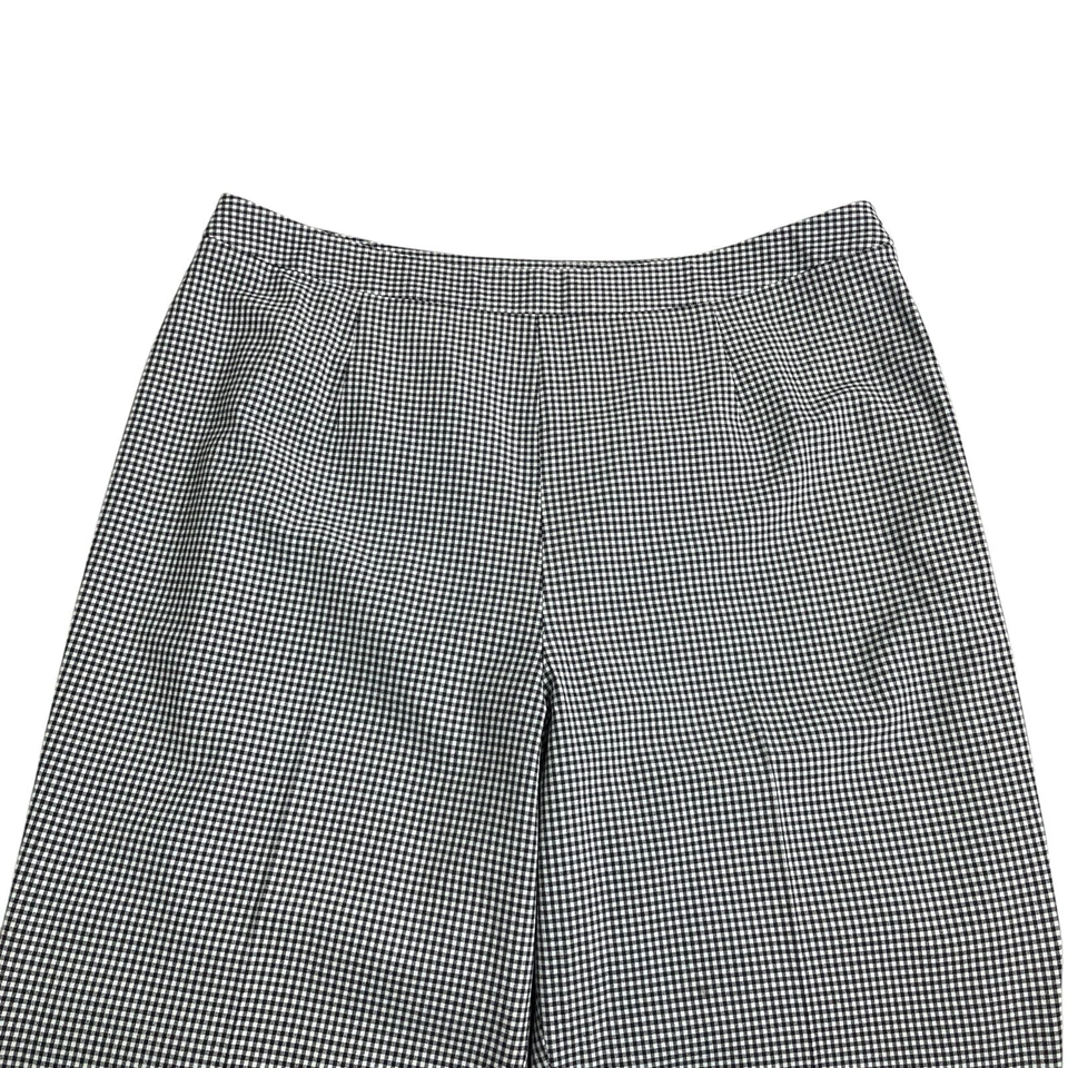 Pantalones Foxcroft Vintage Para Mujer 14 Blanco Negro Guinga Cuadros Cortos Tobillo Elastizados Foto 2 de 4