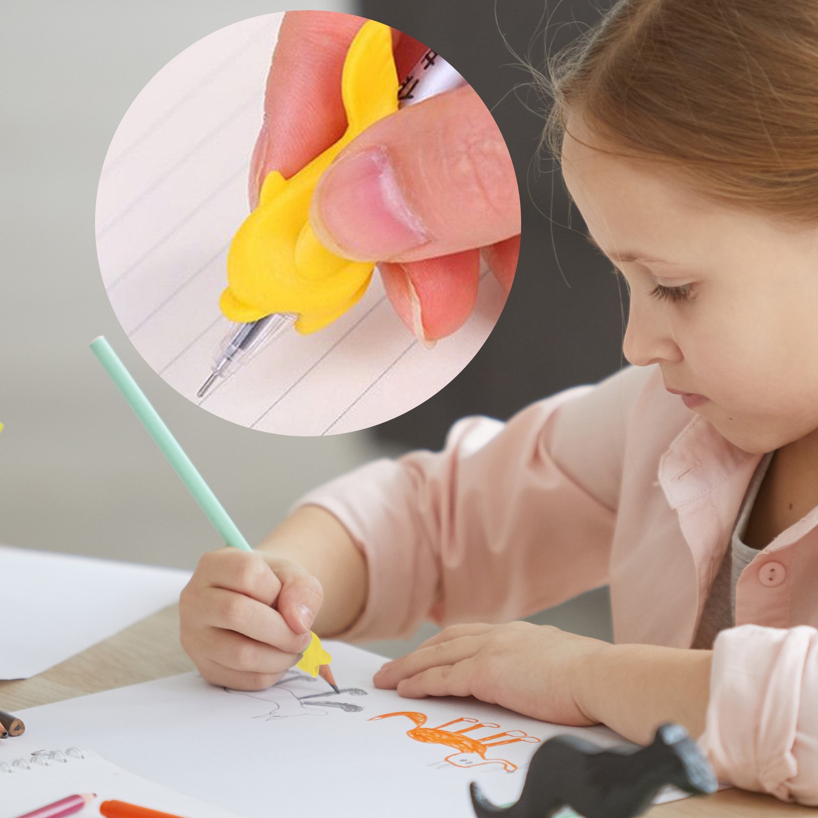 Pencil Grippers Silicone Dolphin Writing Aid Tools Soft Pencil Grips Valuable