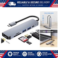 6 in 1 USB C Hub Docking Station with 4K HDMI USB 3.0 PD 87W SD/TF for MacBook