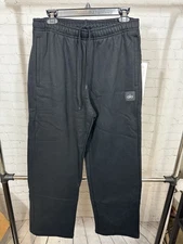 Alo Yoga Renown Heavyweight Straight Leg Black Sweatpant Unisex Size M.