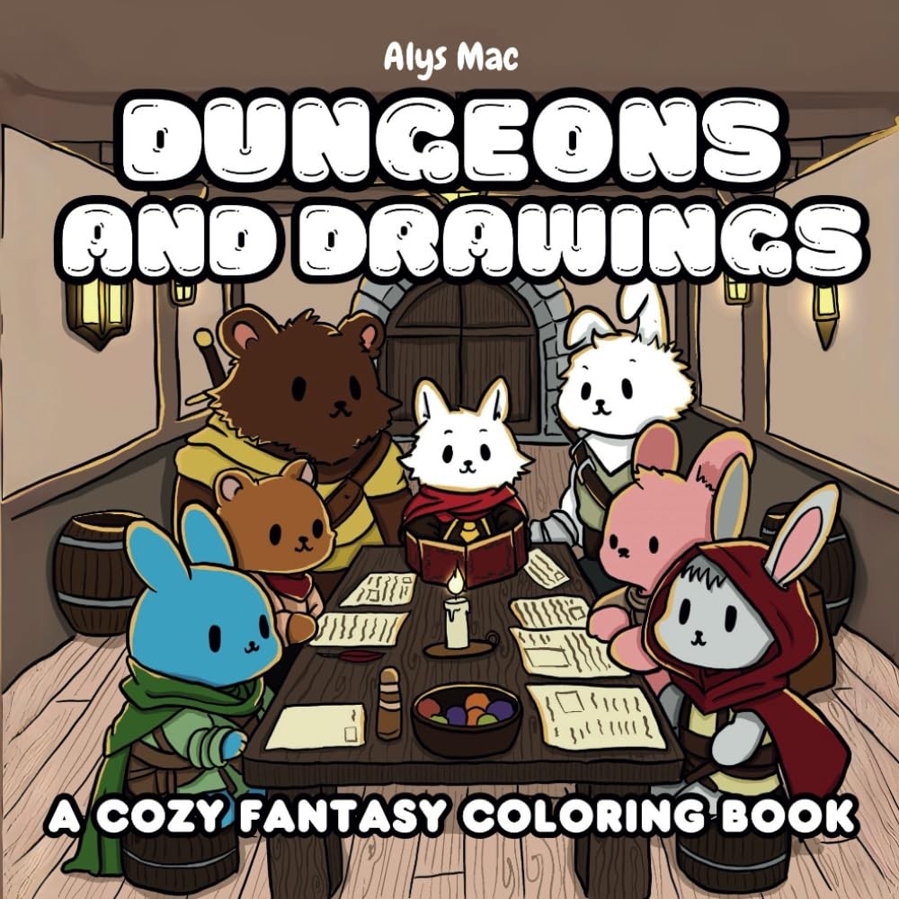 Dungeons and Drawings: A cozy fantasy coloring book - Image 2