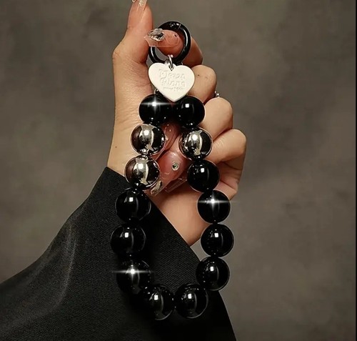 Bracelet breloque téléphone perlé avec perles lanière bracelet porte-clés pendentif - Photo 2 sur 5