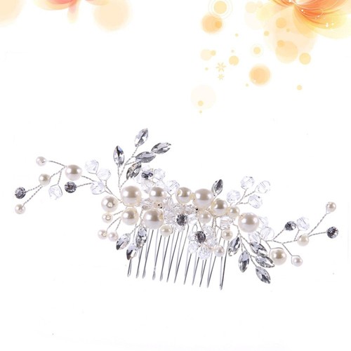 Rhinestone Crystal Hair Comb Wedding Pieces Banquet Bride Bridal Headdress - Picture 10 of 11