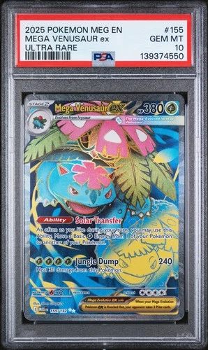 2025 POKEMON MEG EN-MEGA EVOLUTION ULTRA RARE #155 MEGA VENUSAUR EX PSA 10