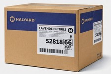 Halyard 52818 Medium Lavender Nitrile Exam Gloves 3.1 Mil Case of 2500