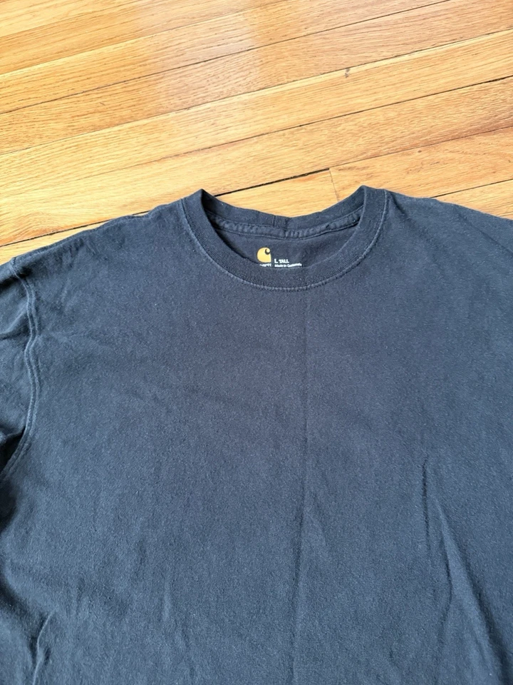 Camisa de manga larga Carhartt Fit para hombre L alta negra clara cuello redondo sin bolsillo Foto 3 de 4