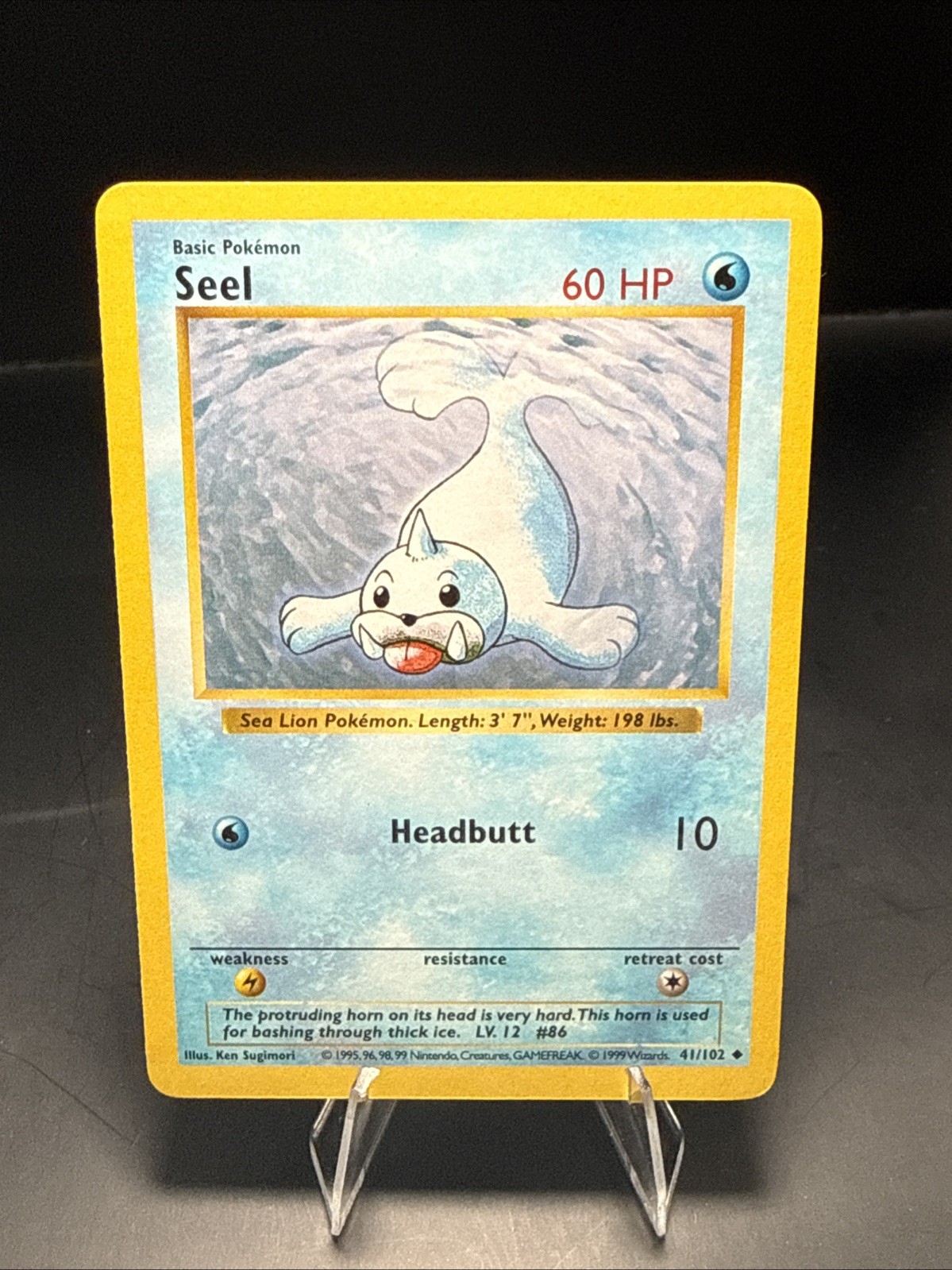 Pokemon Card - Seel Base Set Shadowless 41/102 1st Edition Uncommon