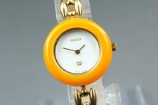 [Near MINT] GUCCI Change Bezel 11/12 Orange Qz Women's Watch From JAPAN
