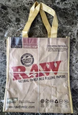 RAW & ELEMENTS Rolling Papers Logo TOTE BAG Large 12” x 10 ½” x 5 ½” - *NEW*