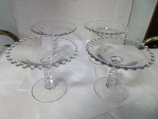 4 Imperial Glass Candlewick 5-3/4 x 5" Low Compotes Vintage Excellent Condition