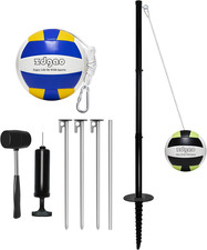 Portable Tetherball Set with 2 Tetherball Ball, Rope and Pole, Heavy Duty Tether
