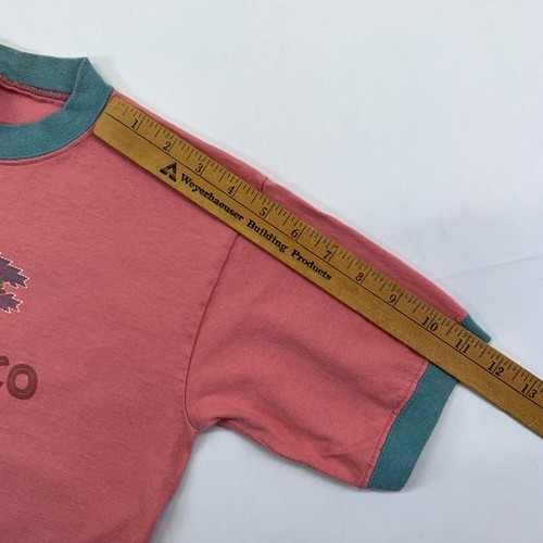 Vintage 90s Aztec New Mexico Graphic T Shirt Kids Size 14-16 Ringer Tee - Picture 8 of 11