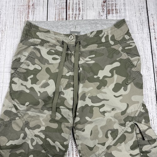 NIKE SPORTSWEAR CAMO CAPRI PANTS DRAWSTRING WOMEN'S SIZE XS LIGHTWEIGHT - Picture 4 of 21