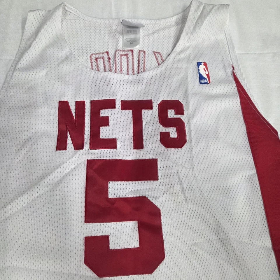 Camiseta de baloncesto vintage de los New Jersey Nets para hombre 56 blanca NBA Jason Kidd Reebok Foto 3 de 4