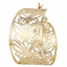 Butterfly Cutout Gold Hoop Earrings