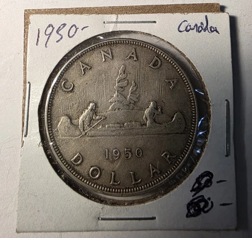 1950 Silver Canada George VI Silver Dollar Better Date-Almost Uncirculated-AU