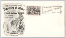 Virginia City, Nevada Comstock Lode discovery, First Day Issue, Mining 1959