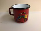 SMALTUM Czech Enamelware  12 oz. Cup, Cats On A Red, Pre- Owned — photo 3