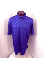 Byron Nelson Men's L Purple White Golf Clubs All Over Short Sleeve Golf Polo