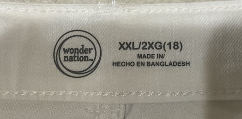 Wonder Nation Girls PLUS XXL (18) White Denim Skirt Adjustable Waist Pockets NWT - Picture 7 of 11