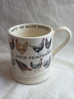 Vintage Emma Bridgewater Pottery Lots Of Chickens Half Pint Mug Cup