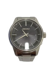 SEIKO Solar Wristwatch Analog Stainless BLK SLV SS 7B24 0BJ0