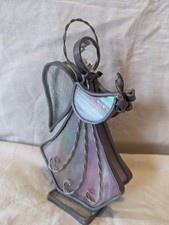 3 Dimensional Stained Glass Angel Suncatcher Figurine 6"