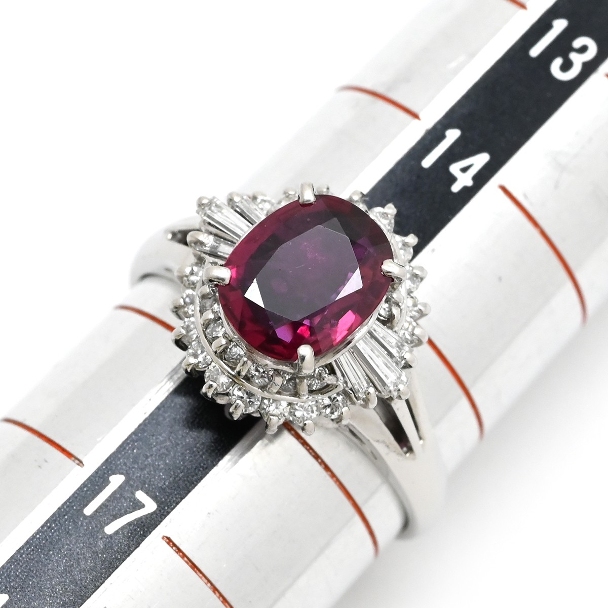 Ring ring Ruby da Earring Pt900 Ruby diamond Plat… - image 6
